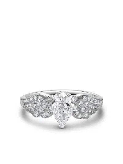 Pragnell Platinum Pear Shaped Diamond Tiara Ring In Silver
