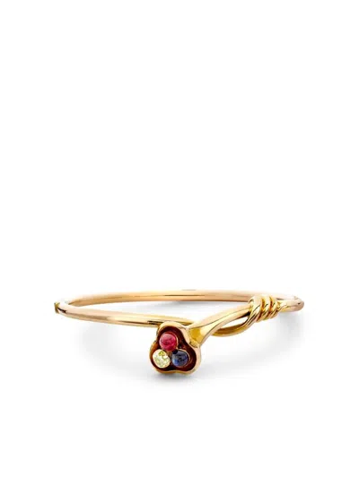 Pre-owned Pragnell Vintage Edwardian 14kt Yellow Gold Multi-stone Bangle