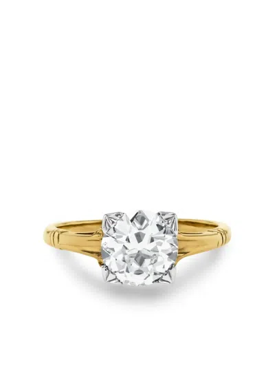 Pre-owned Pragnell Vintage 14kt Yellow Gold Solitaire Diamond Ring