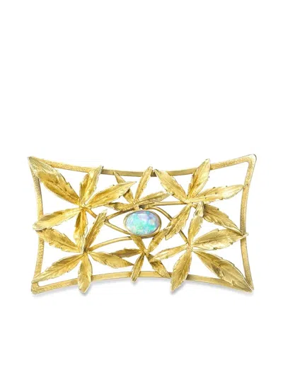 Pre-owned Pragnell Vintage Antique Nouveau 18kt Yellow Gold Opal Brooch