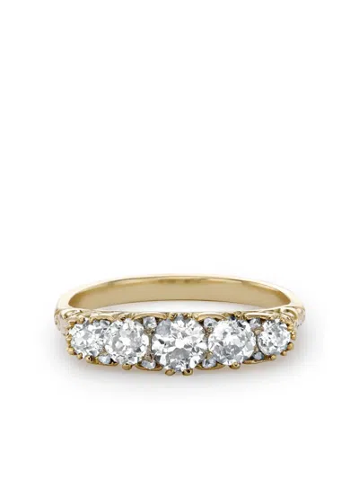 Pre-owned Pragnell Vintage 18kt Yellow Gold Victorian Five Stone Diamond Ring