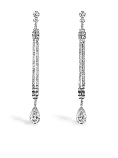 Pre-owned Pragnell Vintage 1911-1940 Platinum Masterpiece Diamond Drop Earrings In Silver