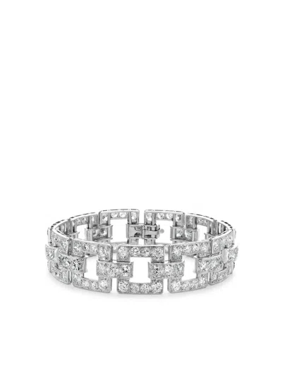 Pre-owned Pragnell Vintage Art Deco Linzeler Et Marchak Diamond Bracelet In Silver