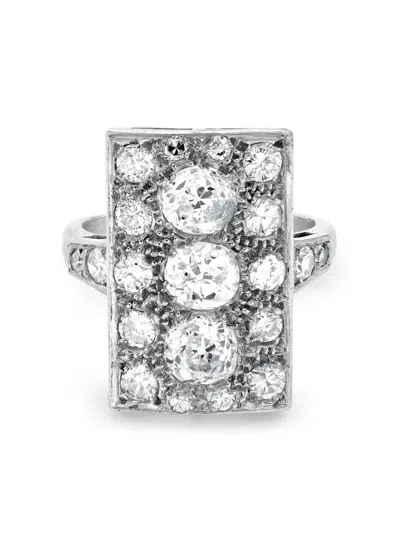 Pre-owned Pragnell Vintage Art Deco  Diamond Ring In Silver