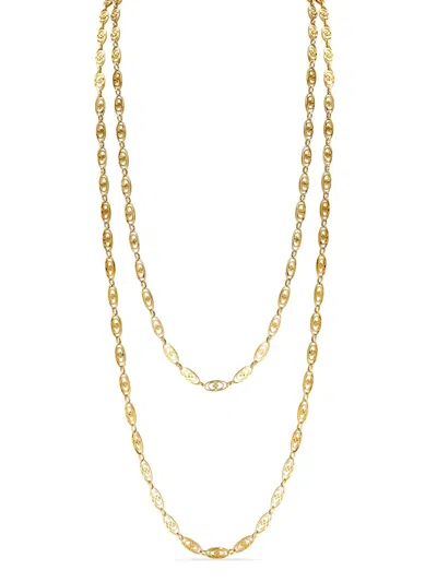 Pre-owned Pragnell Vintage Belle Epoque Oval Link Chain Necklace In Gold