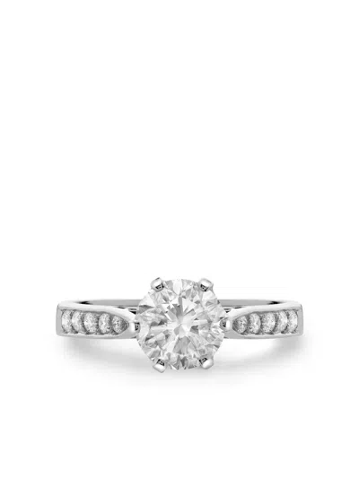 Pre-owned Pragnell Vintage Remounted Platinum Solitaire Diamond Ring In Silver