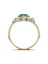 Pragnell Vintage Victorian  18kt Yellow Gold Diamond And Emerald Ring In Gold