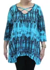 Prairie Cotton High Tides Criss Cross Cotton Top In Aqua