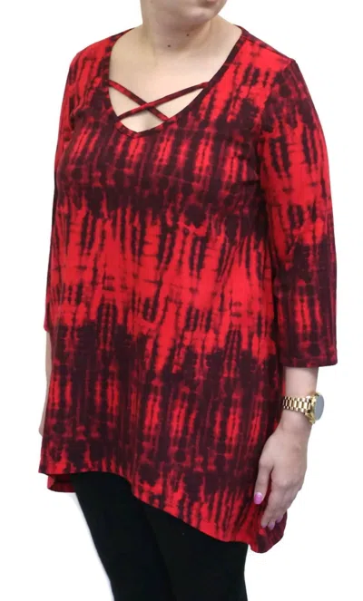 Prairie Cotton High Tides Criss Cross Cotton Top In Red