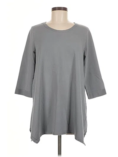 Pre-owned Prairie Cotton Poncho In Gray