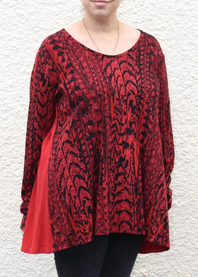 Prairie Cotton Waffle Back Cotton Top In Red
