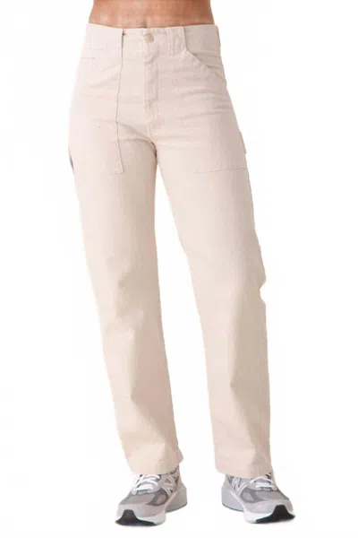Prairie Underground Canvas Utility Pants In Natural White In Pink