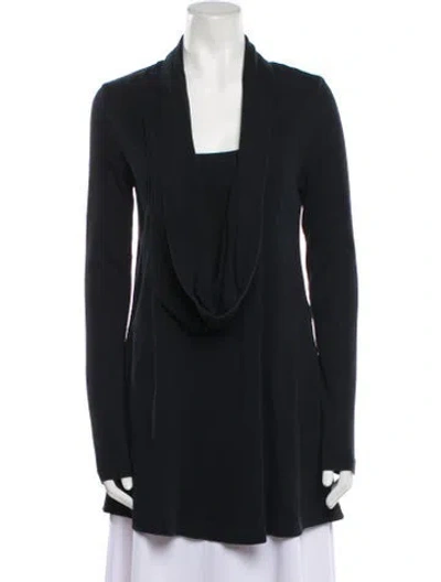 Pre-owned Prairie Underground Cowl Neck Long Sleeve Tunic In Blue