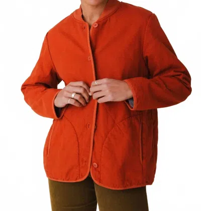 Prairie Underground Diamond Fleece Car Coat In Henna Organic In Red