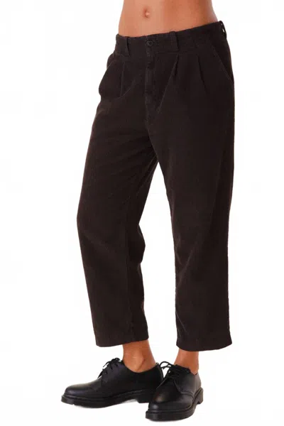 Prairie Underground Double Pleat Corduroy Pant In Brown Out In Blue