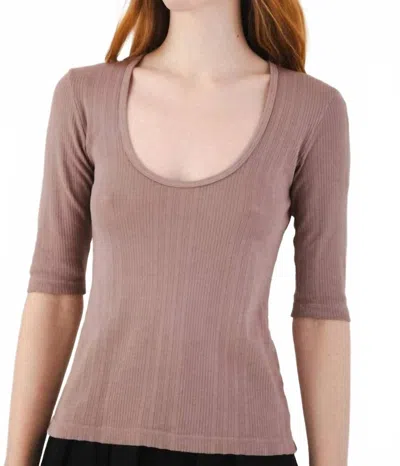 Prairie Underground Pointelle Scoop Top In Mauve Mist In Purple