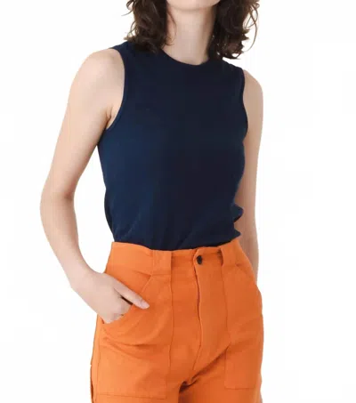 Prairie Underground Sleeveless Ribbed Crewneck Tee In Midnight Organic In Black