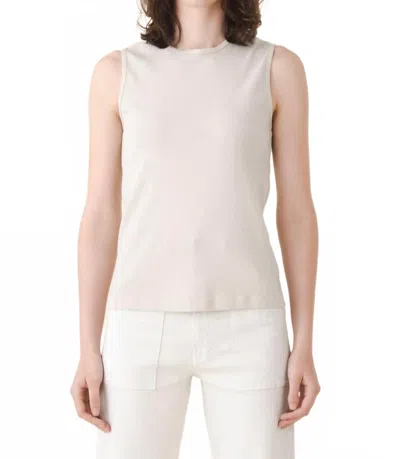 Prairie Underground Sleeveless Ribbed Crewneck Tee In Oyster Organic In Neutral
