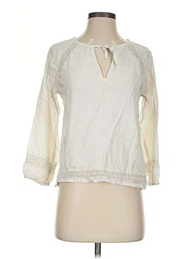 Pre-owned Prana 3/4 Sleeve Blouse In Ivory