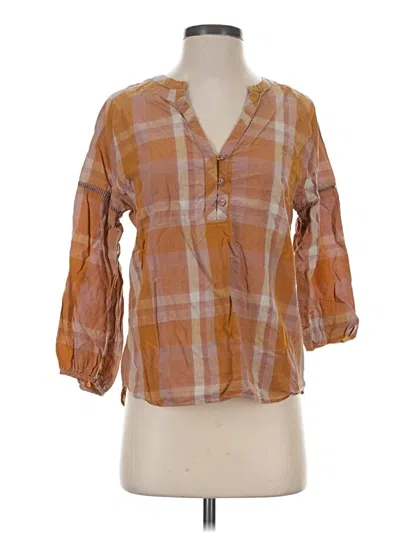 Pre-owned Prana 3/4 Sleeve Blouse In Orange