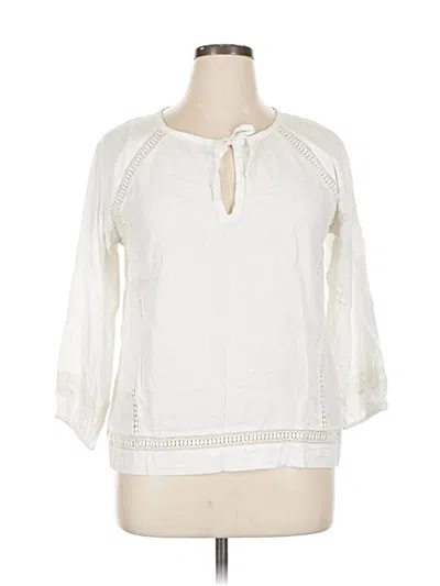 Pre-owned Prana 3/4 Sleeve Blouse In White