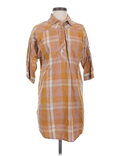 Pre-owned Prana 3/4 Sleeve Button Down Shirt In Brown