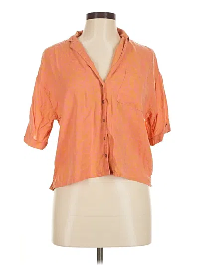 Pre-owned Prana 3/4 Sleeve Button Down Shirt In Orange