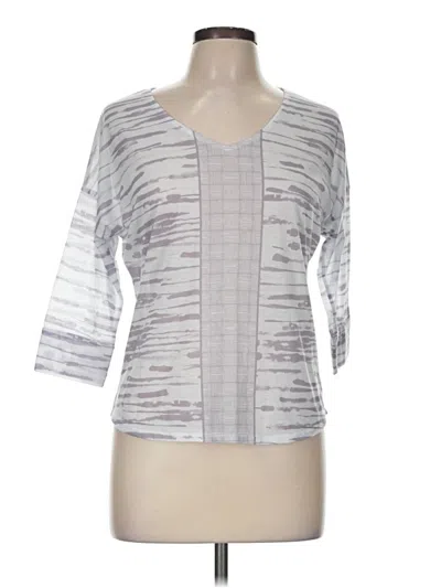 Pre-owned Prana 3/4 Sleeve Top Gray Square Neckline Tops