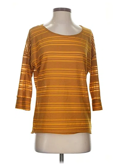 Pre-owned Prana 3/4 Sleeve T-shirt In Gold