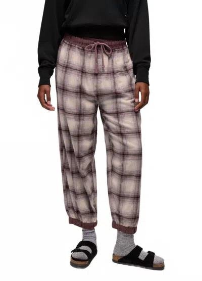 Prana Cabin Core Flannel Pant In Almond In Pink
