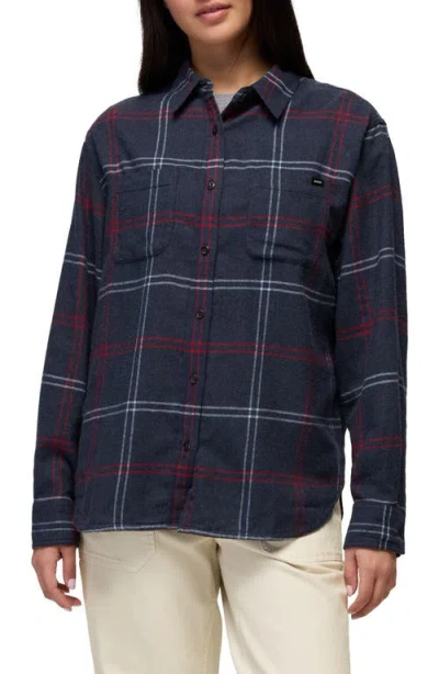 Prana Cabin Core Plaid Flannel Shirt In Blue