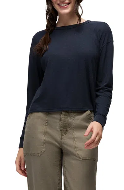 Prana Cozy Up Crewneck Long Sleeve T-shirt In Blue