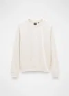Prana Cozy Up Sweatshirt Womens Cream Fleece Lined Ribbed Oversized Gbo568 In Neutral