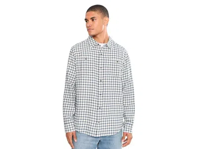 Prana Dolberg Flannel Shirt Men's Long Sleeve Button Up Alba: Md In White