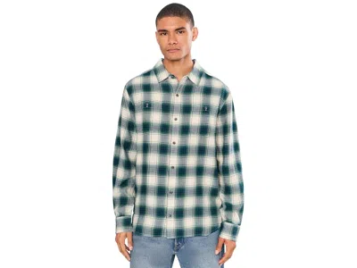 Prana Dolberg Flannel Shirt Men's Long Sleeve Button Up Blue Coral: Xl, Cotton/flannel In Green