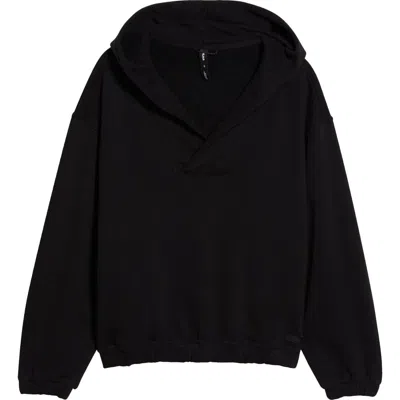Prana Dreamterry V-neck Hoodie In Black