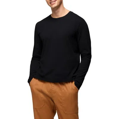 Prana Everyday Long Sleeve Regenerative Organic Cotton T-shirt In Black