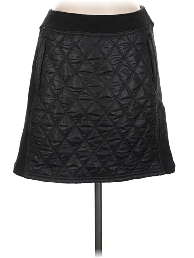 Pre-owned Prana Faux Leather Skirt In Black