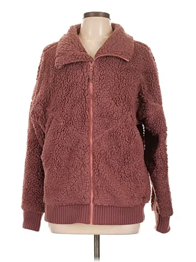 Pre-owned Prana Fleece Jacket In Burgundy