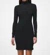 Prana Foundation Rib Long Sleeve Mini Dress In Black Heather In Black