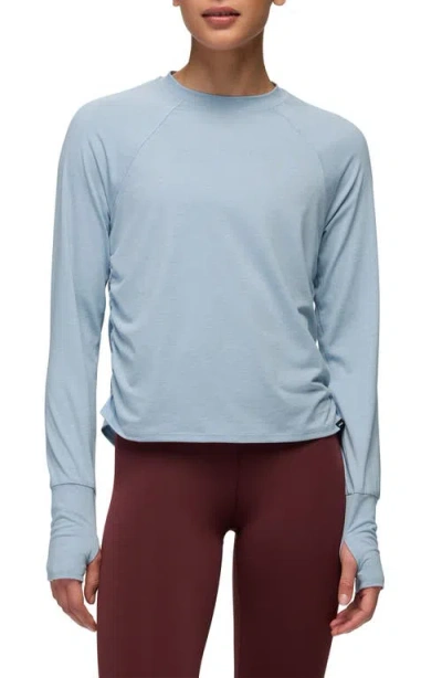 Prana Gathered Long Sleeve T-shirt In Blue