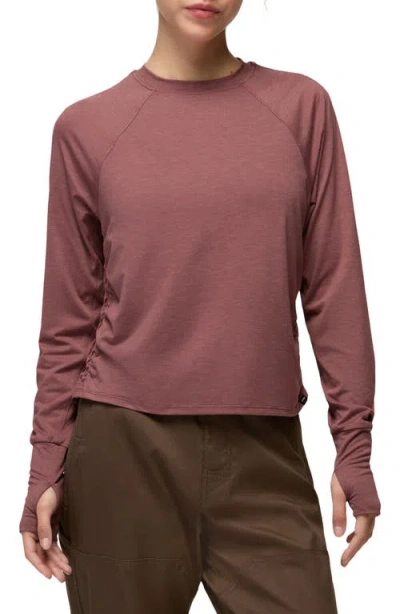 Prana Gathered Long Sleeve T-shirt In Pink