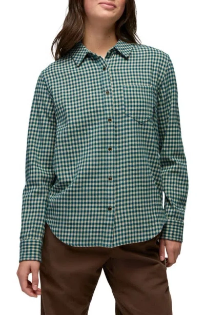 Prana Golden Canyon Organic Cotton Flannel Shirt In Green