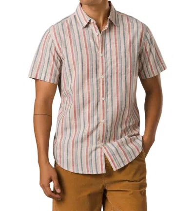 Prana Groveland Shirt In Rust Stripe In Multi