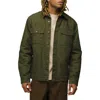 Prana Grover Flannel Lined Canvas Jacket In Cargo Green