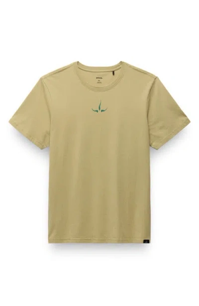 Prana Heritage Logo Organic Cotton Graphic T-shirt In Green