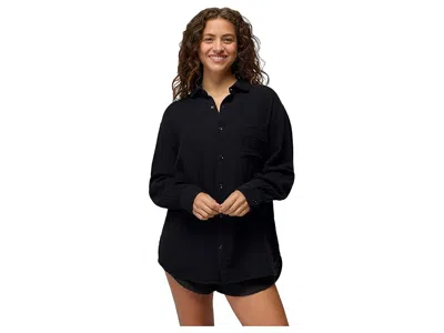 Prana Hideaways Button Down Top In Black