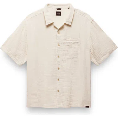 Prana Hideaways Organic Cotton Camp Shirt In White