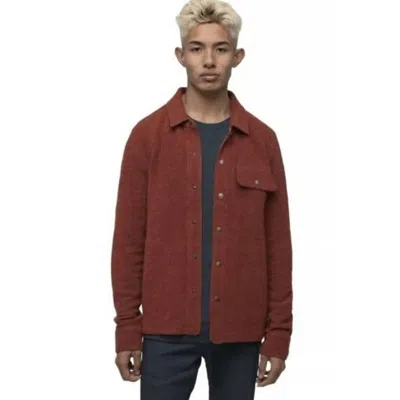 Prana Incrediwool Overshirt In Rust In Burgundy