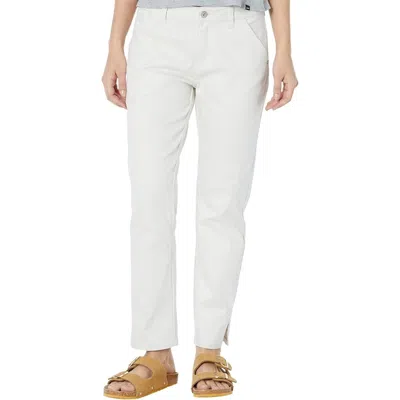 Prana Kayla Pants Women's Chalk Stretch Mid-rise Ankle Slit Crop Chino Red622 In White
